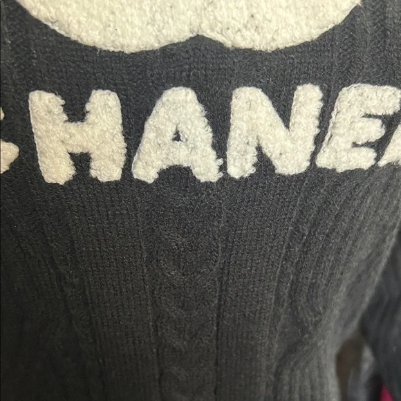 Chanel Black and White Logo Sweater - Picture 3 of 5